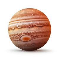 ai gegenereerd planeet Jupiter Aan een wit achtergrond generatief ai foto