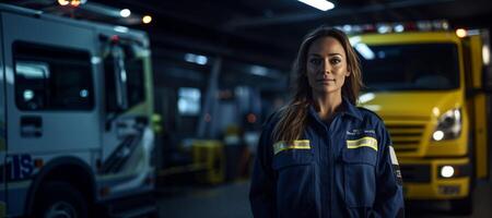 ai gegenereerd portret van een vrouw paramedicus generatief ai foto