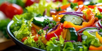 ai gegenereerd groente salade detailopname generatief ai foto