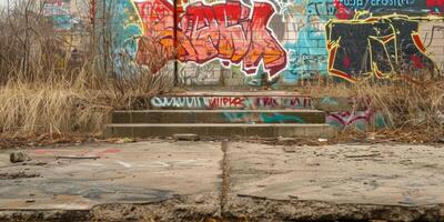 graffiti Aan oud gebouwen stad straten foto