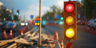 verkeer lichten Aan de weg reparatie foto