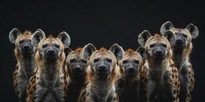 pak van hyena's in de wild foto