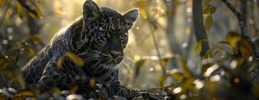 panter Aan wazig achtergrond dieren in het wild foto