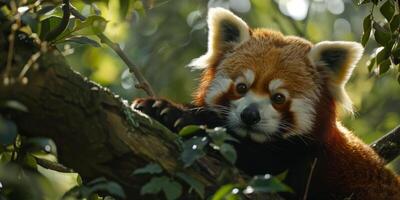 rood panda in de wild foto