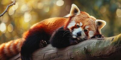 rood panda in de wild foto