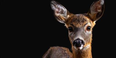 ree hert Aan wazig achtergrond dieren in het wild foto