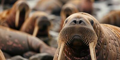 walrussen in de wild foto