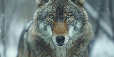 wolf in de Woud in de wild foto