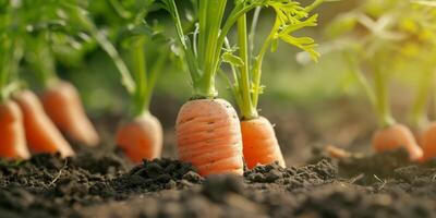 wortels in de grond foto