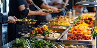 groep buffet maaltijden in een restaurant foto