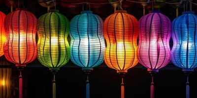 kleurrijk helder mooi lantaarns foto