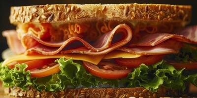 sandwich met ham en groenten foto