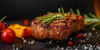 gebakken steak met groenten foto