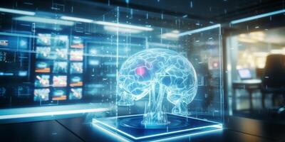 modern digitaal hersenen scannen laboratorium foto