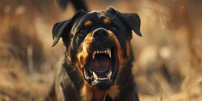 boos rottweiler hond blaffen foto