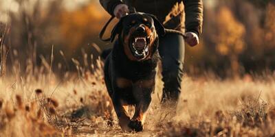 boos rottweiler hond blaffen foto