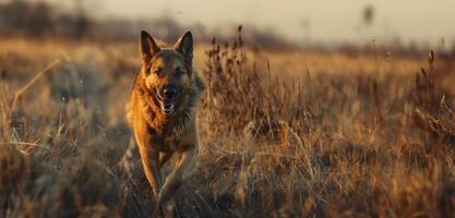 Duitse herder wandelen in de veld- foto