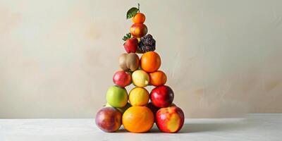 piramide van fruit gezond aan het eten foto