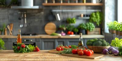 groenten Aan de keuken tafel foto