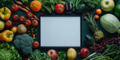 fruit en groenten met ruimte voor tekst top visie foto