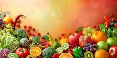 fruit en groenten geassorteerd foto