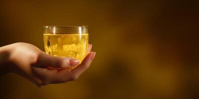 natuurlijk sap in een glas in hand- foto