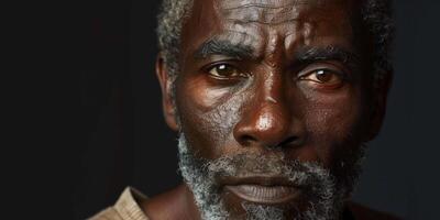 portret van een ouderen mooi Mens foto