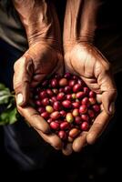 koffie bonen in palmen foto