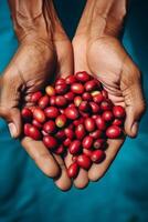 koffie bonen in palmen foto