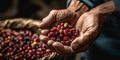 koffie bonen in palmen foto