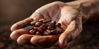 koffie bonen in palmen foto