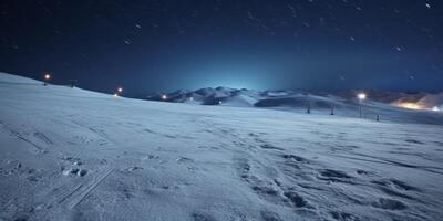 winternacht landschap foto
