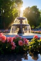 fontein in het stadspark foto