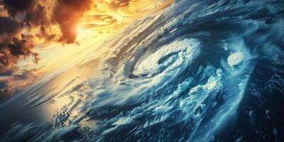 cycloon visie van aarde baan foto
