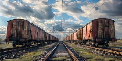 vracht trein lading levering foto