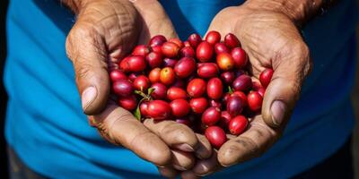 koffie bonen in palmen foto