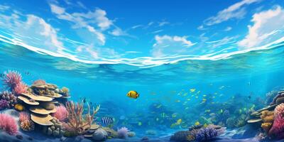 onderwater- wereld koralen vis foto