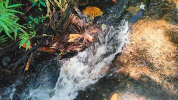 fotografie van rivier- water vloeiende tussen de rotsen foto