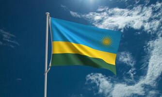 rwanda vlag blauw lucht bewolkt wit achtergrond behang symbool land teken nationaal patriottisme Afrika ontwerp rwanda reizen staat vrijheid regering politiek reizen dichtbij omhoog voorwerp icoon wereld verkiezing foto
