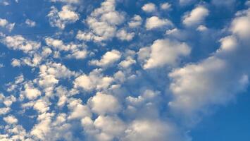 mooi blauw lucht met wit wolken Aan een Doorzichtig dag foto