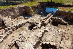 uitgraving van troy oude stad in canakkale turkiye foto