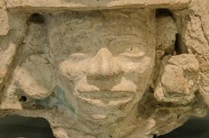 oude Maya beeldhouwwerk van quintana roo staat foto
