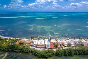 antenne visie van Cancun residentie zone, Mexico foto