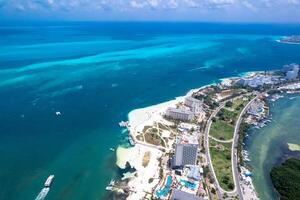 antenne visie van Cancun hotel zone, Mexico foto