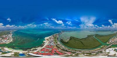 antenne visie van Cancun hotel zone, Mexico foto