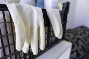 rubber handschoenen voor schoonmaak foto