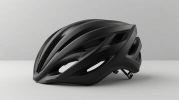 blanco mockup van een strak fiets helm met verstelbaar ss en ventilatie foto