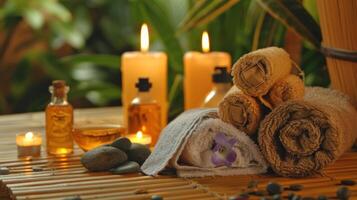 een de gebruik makend van aromatherapie in de sauna incorporeren rustgevend geuren naar verbeteren de ontspanning en behandeling beleven. foto