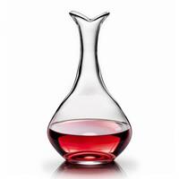 profiel van een wijn karaf met rood wijn, elegant en gemakkelijk, geïsoleerd Aan wit foto