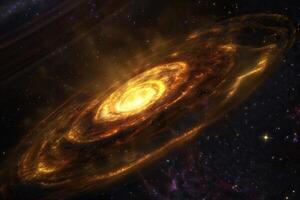 Aan thema van zwart gat in diep ruimte, universum gevulde met helder klein sterren foto